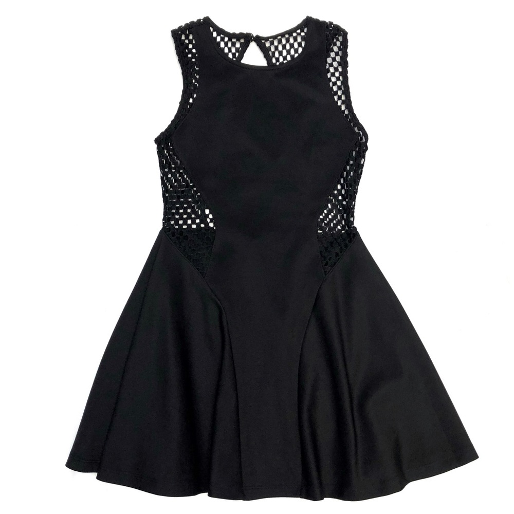 Nasty Gal Black Mini Cut-out Skater Dress Small